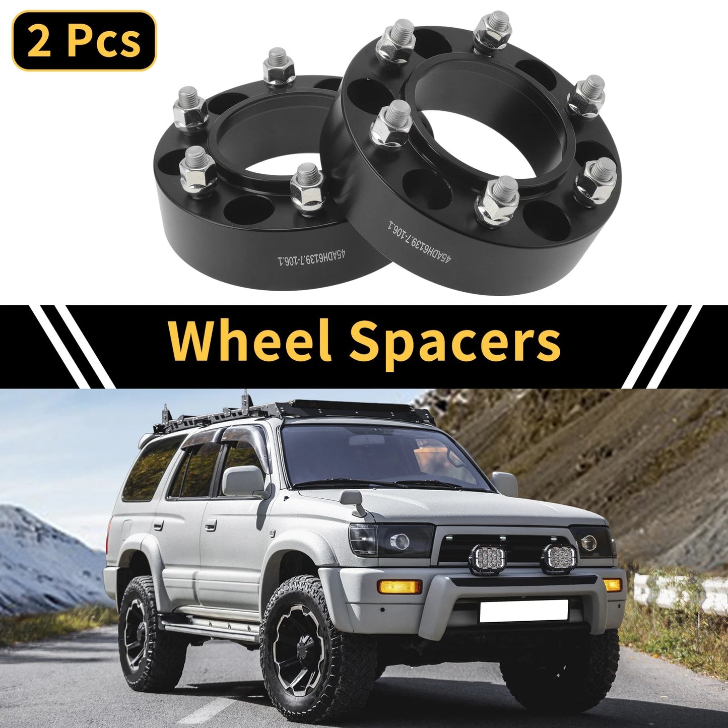 2X 6x139.7mm Wheel Spacers M12x1.5 for Toyota 4Runner (1989–2023)