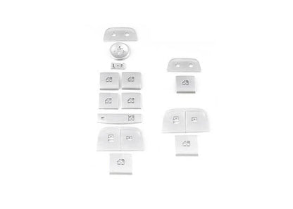 Matte Silver Window Lift Button Trim 16PCS for Cadillac CT6 (2016–2020)