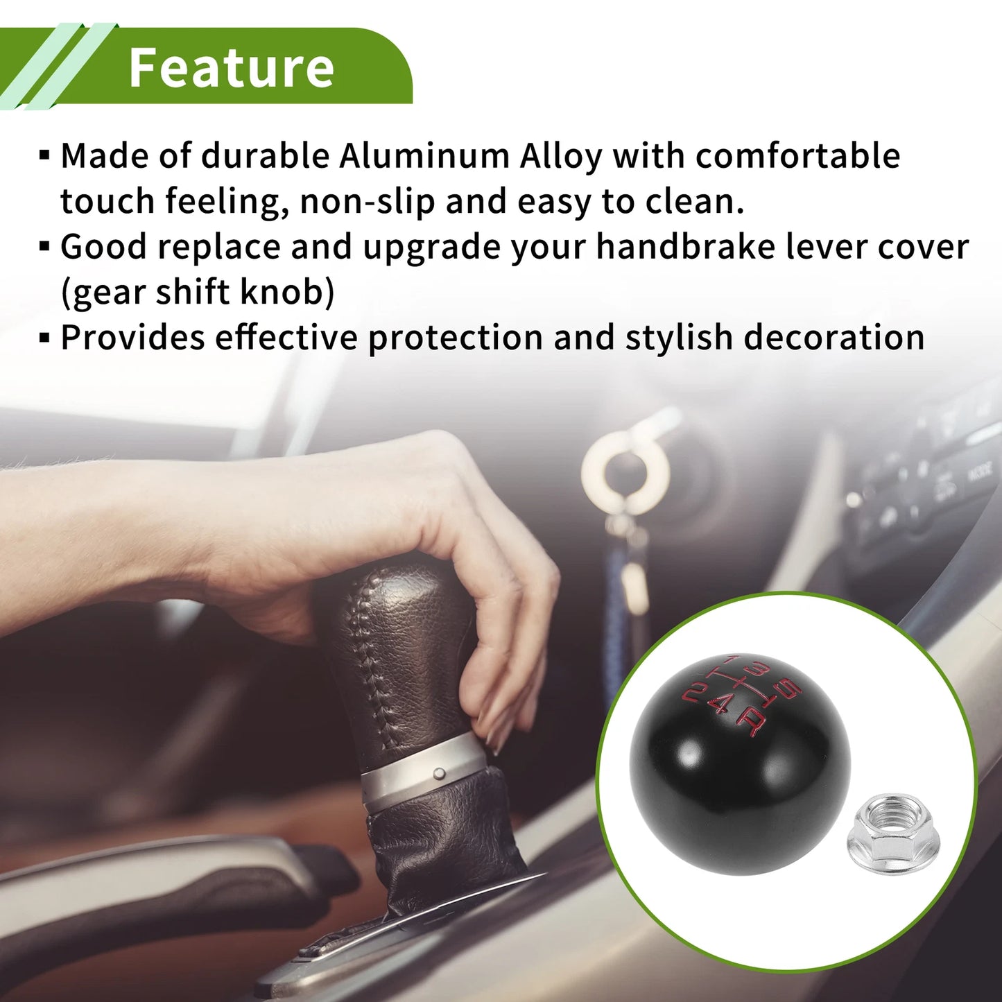 5 Speed Manual Gear Shift Knob for Honda Accord (1990–1997) Aluminum Black