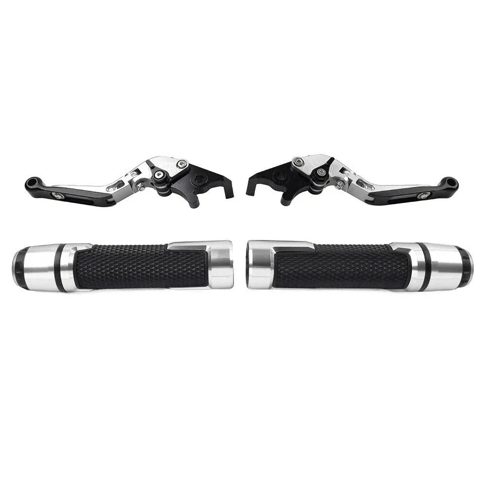 Silver Extendable Brake Clutch Levers Grips Set for Kawasaki ZX14R (2006-2023)