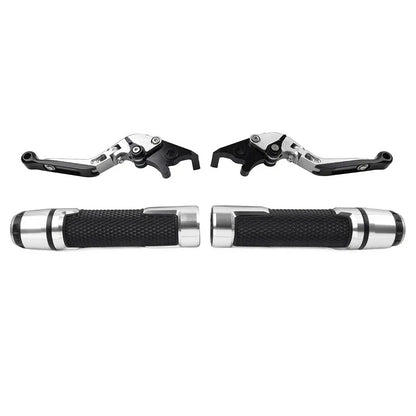 Silver Extendable Brake Clutch Levers Grips Set for Kawasaki ZX14R (2006-2023)