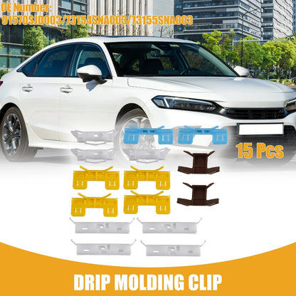 15 x Roof Windshield Fastener Clips for Honda Civic (2006-2011)