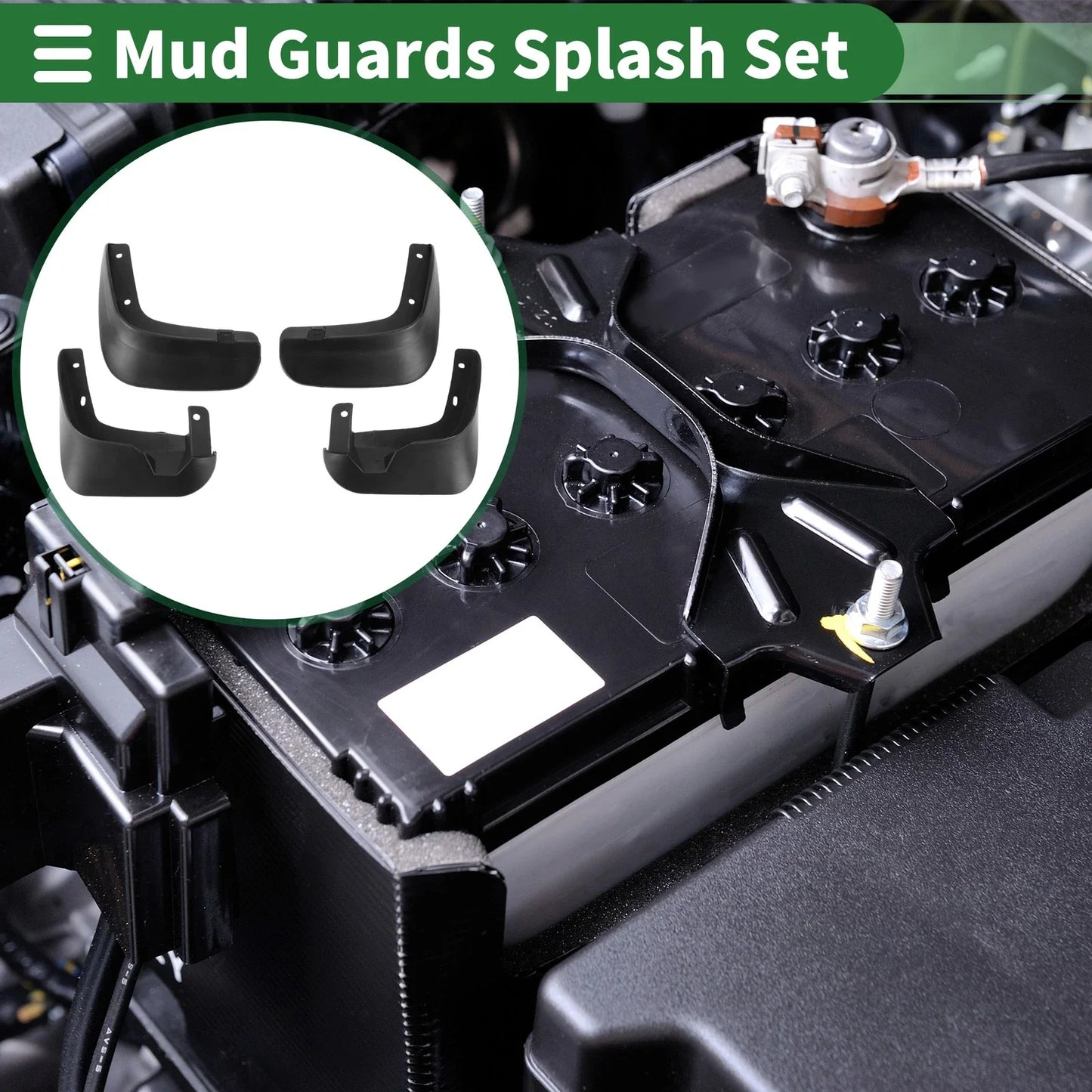 Mud Flaps Splash Guards for Chevrolet Lova (2006-2015) with Mount Accessories