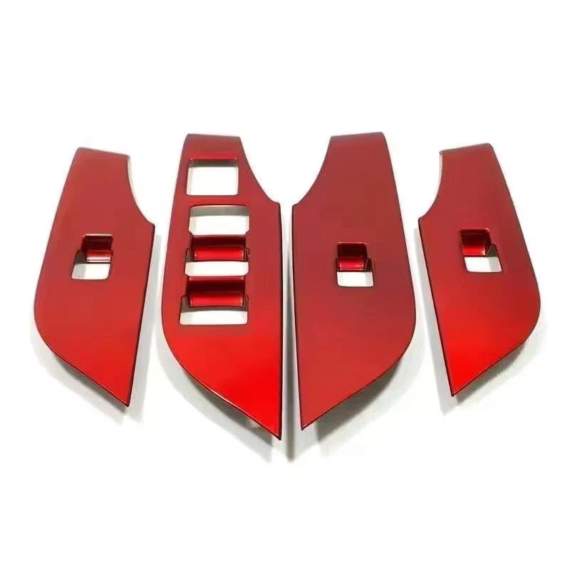 13x ABS Glossy Red Interior Accessories Cover Trim for Toyota RAV4 (2019–2024)