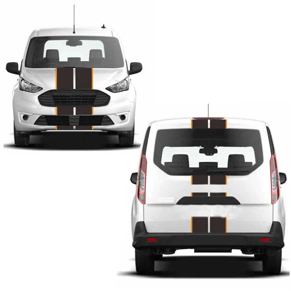 Racing Stripe Vinyl Sticker for Car Truck Black & Orange