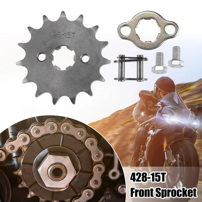 Set of 1 Front Engine Sprocket 428 15T 17mm for Dirt Bike Mini Bike