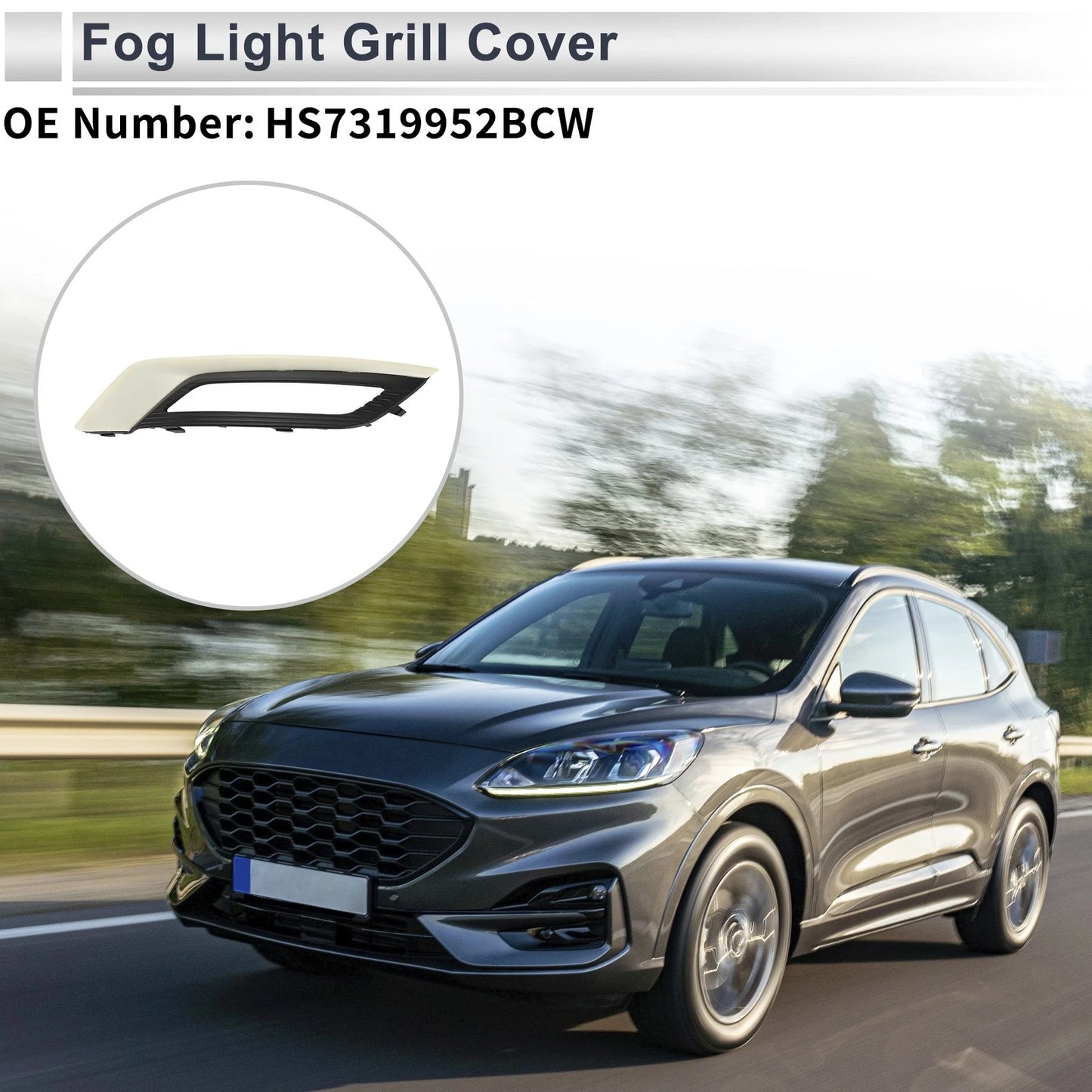 1 Pc Fog Light Grill for Ford Fusion (2017–2018) No.HS7319952BCW
