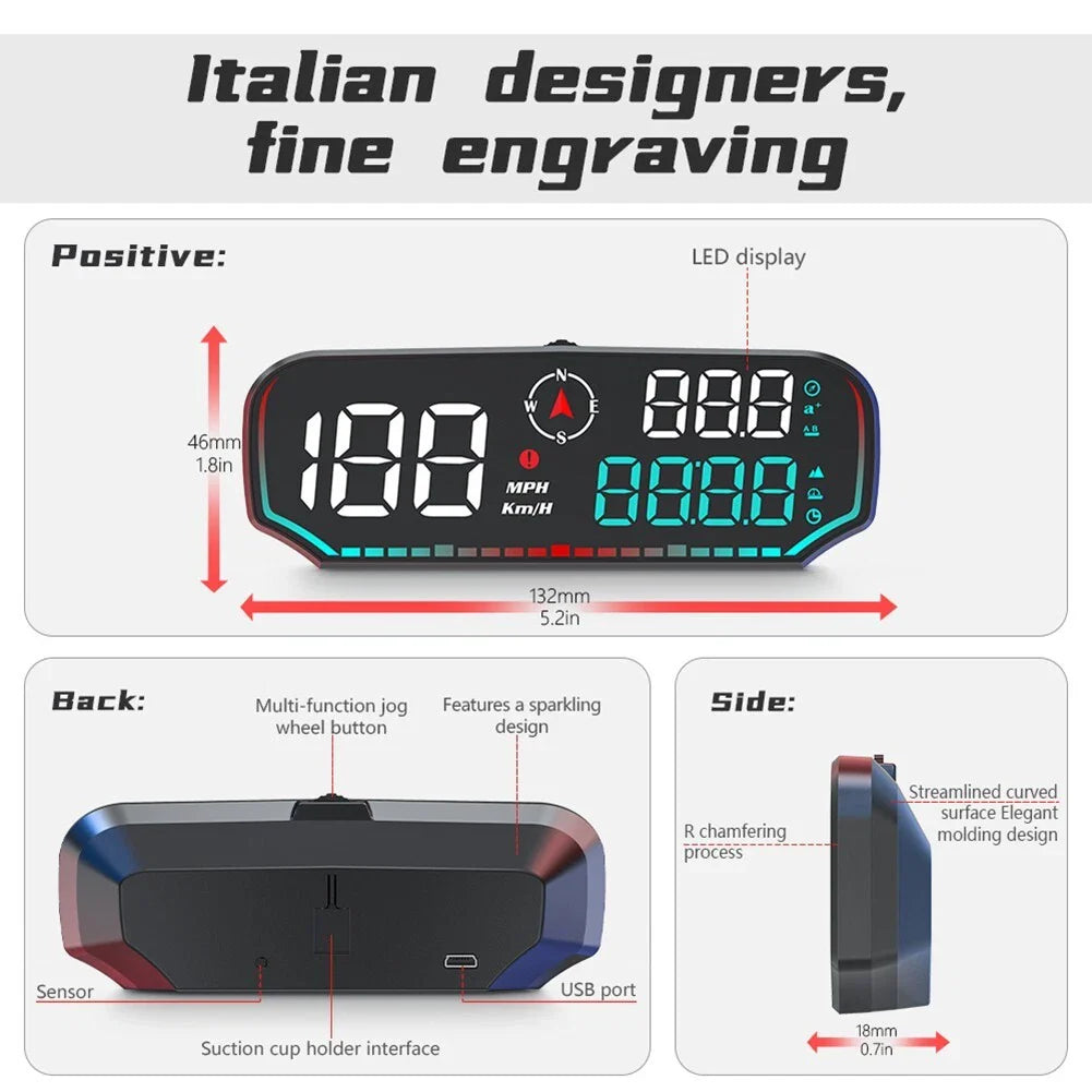 5V GPS Speedometer Heads Up Display for Car KMH