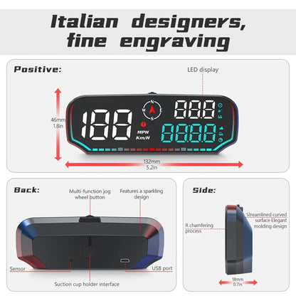 5V GPS Speedometer Heads Up Display for Car KMH