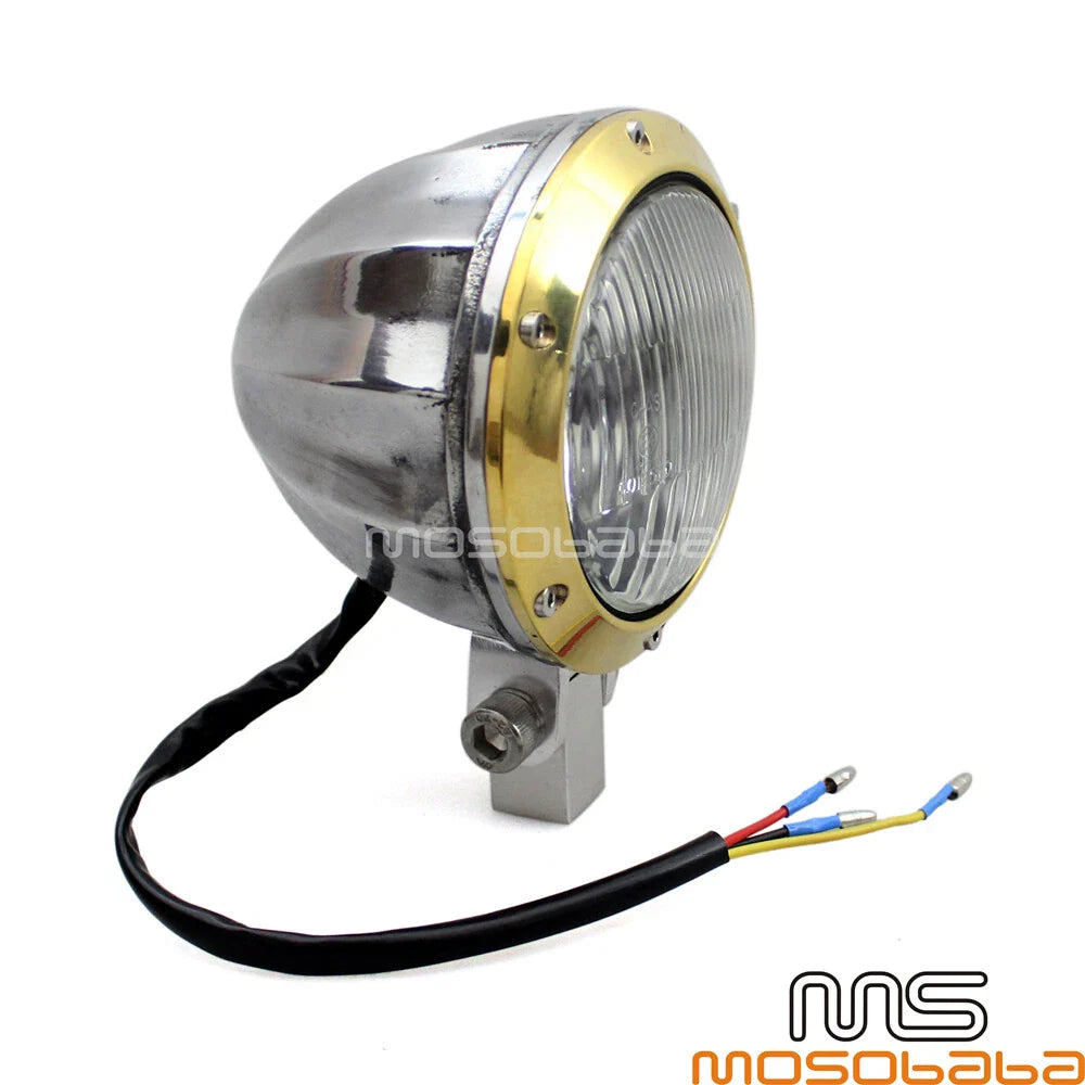 4in Halogen Headlight for Harley Cafe Racer Chopper Bobber