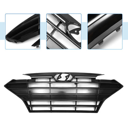 Front Upper Bumper Grille for Hyundai Elantra (2019–2020) No.86350F2BB0 Black