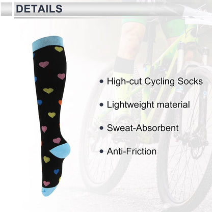 Cycling Socks Sweat-Absorbent Size L High-Cut Light Blue Black