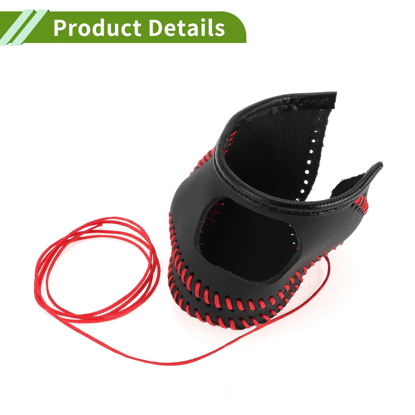 1 Pc Gear Shift Knob Cover for Toyota CH-R (2018–2022) Black Red Faux Leather