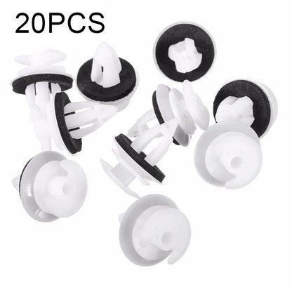 Car Clips / 20Pcs / White Panel Retainer Trim With Washers