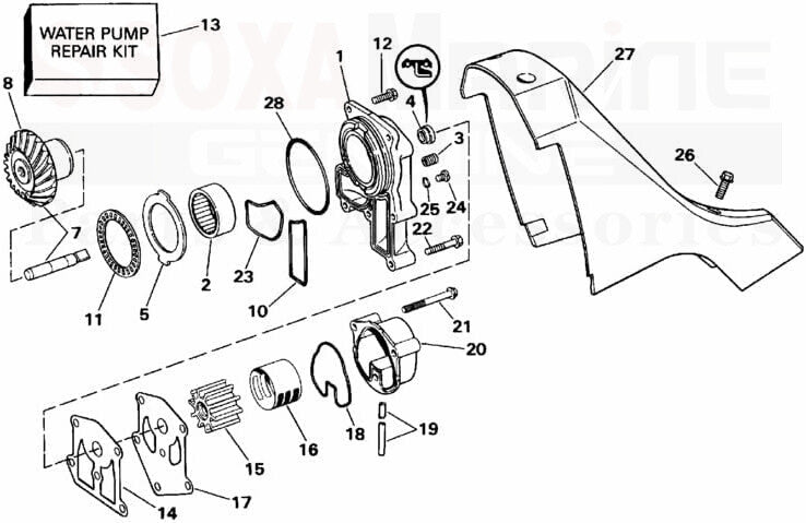 Water Pump Kit with Impeller for OMC King Cobra (1986–1993)