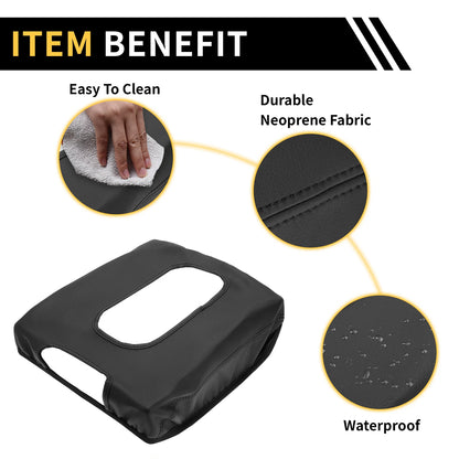 Center Console Cover for GMC Sierra 1500 (2014–2023) Microfiber Leather Black