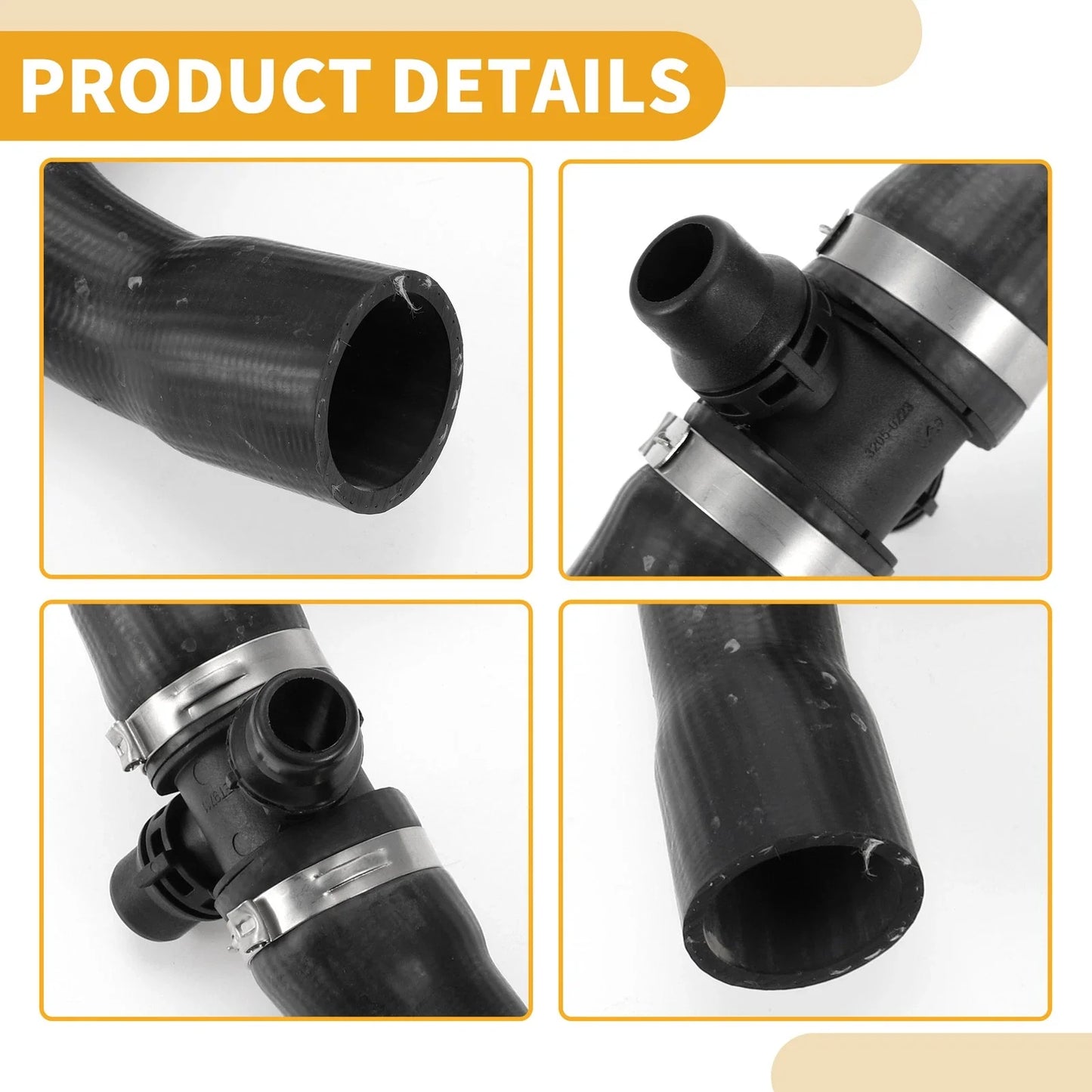 Radiator Hose 2.0L for BMW 328i xDrive (2013-2016) Rubber Black