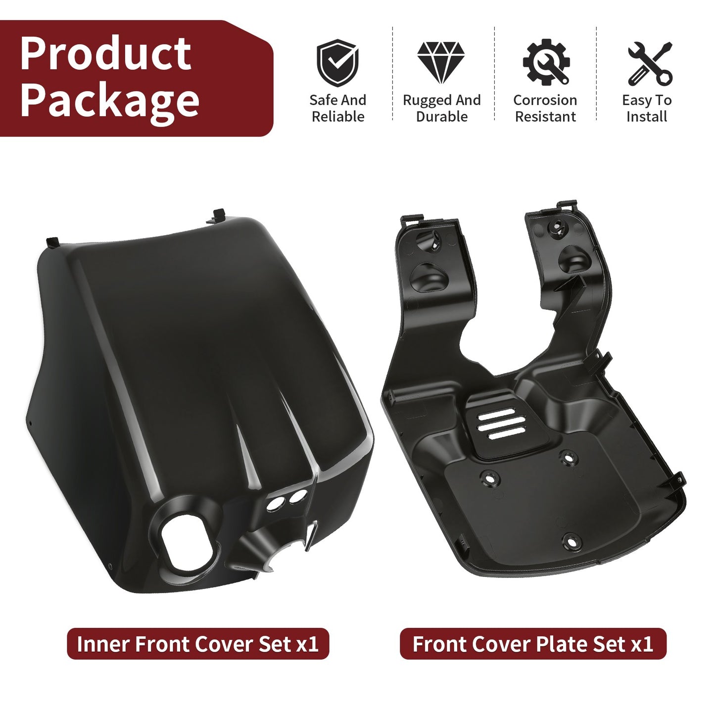 Fender & Inner Front Cover Set for Honda Ruckus 50 (2003–2024) Black
