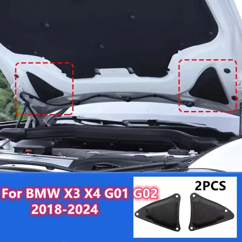 Cotton Hood Engine Insulation Triangle Trim Pad / 2x / for BMW X3 X4 (2018–2024)