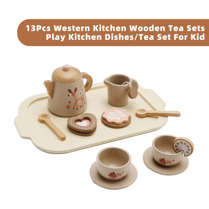 13pcs Tea Dishes Set for Kids Play Kitchen