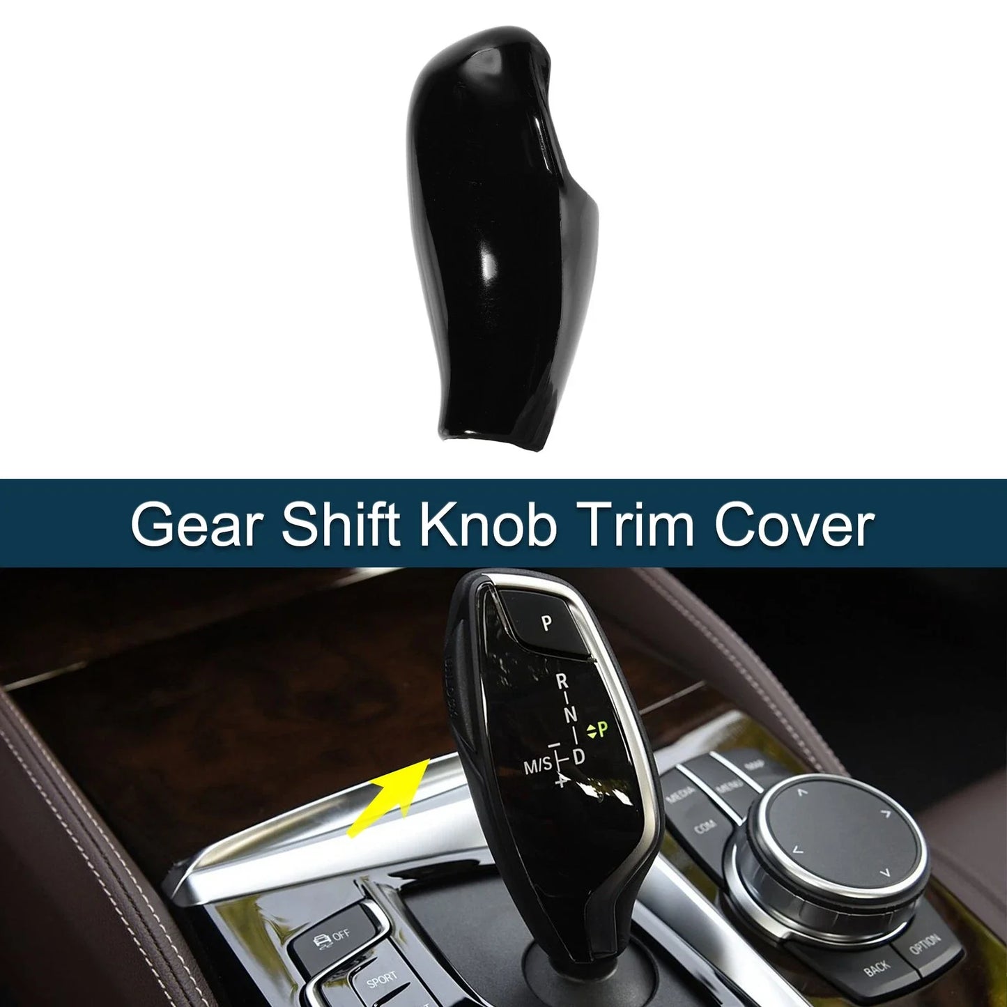Gear Shift Knob Covers Decal for BMW 5/6/7 Series Black