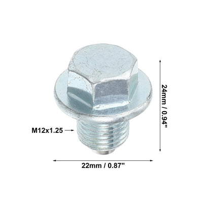 M12x1.25 Engine Oil Drain Plug Screws w/ Seal Rings for Lexus