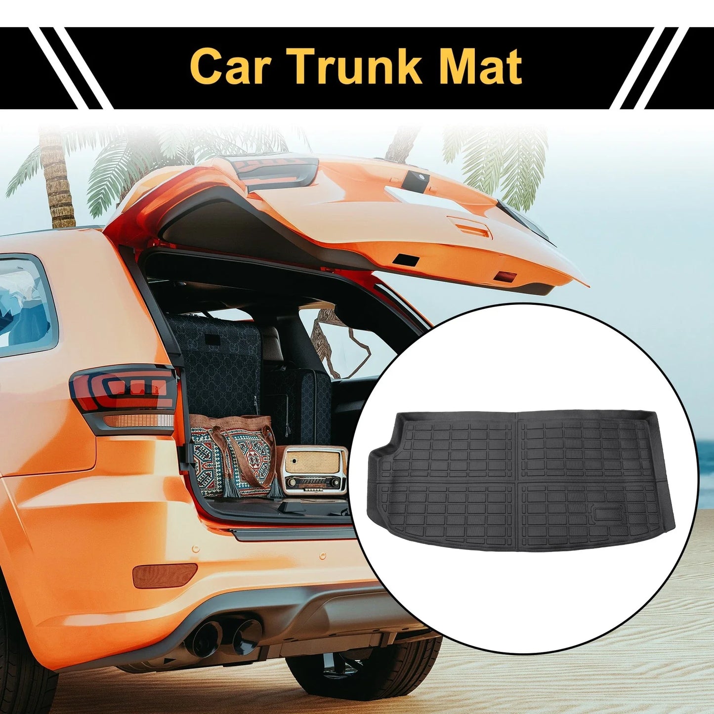 Cargo Liner Rear Trunk Mat for Chevrolet Traverse (2018-2023) Checkered Pattern