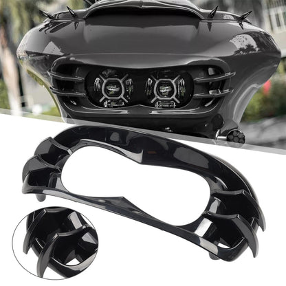 Unpainted Black Headlight Bezel for Harley Road Glide FLTRX FLTRU (2015–2023)