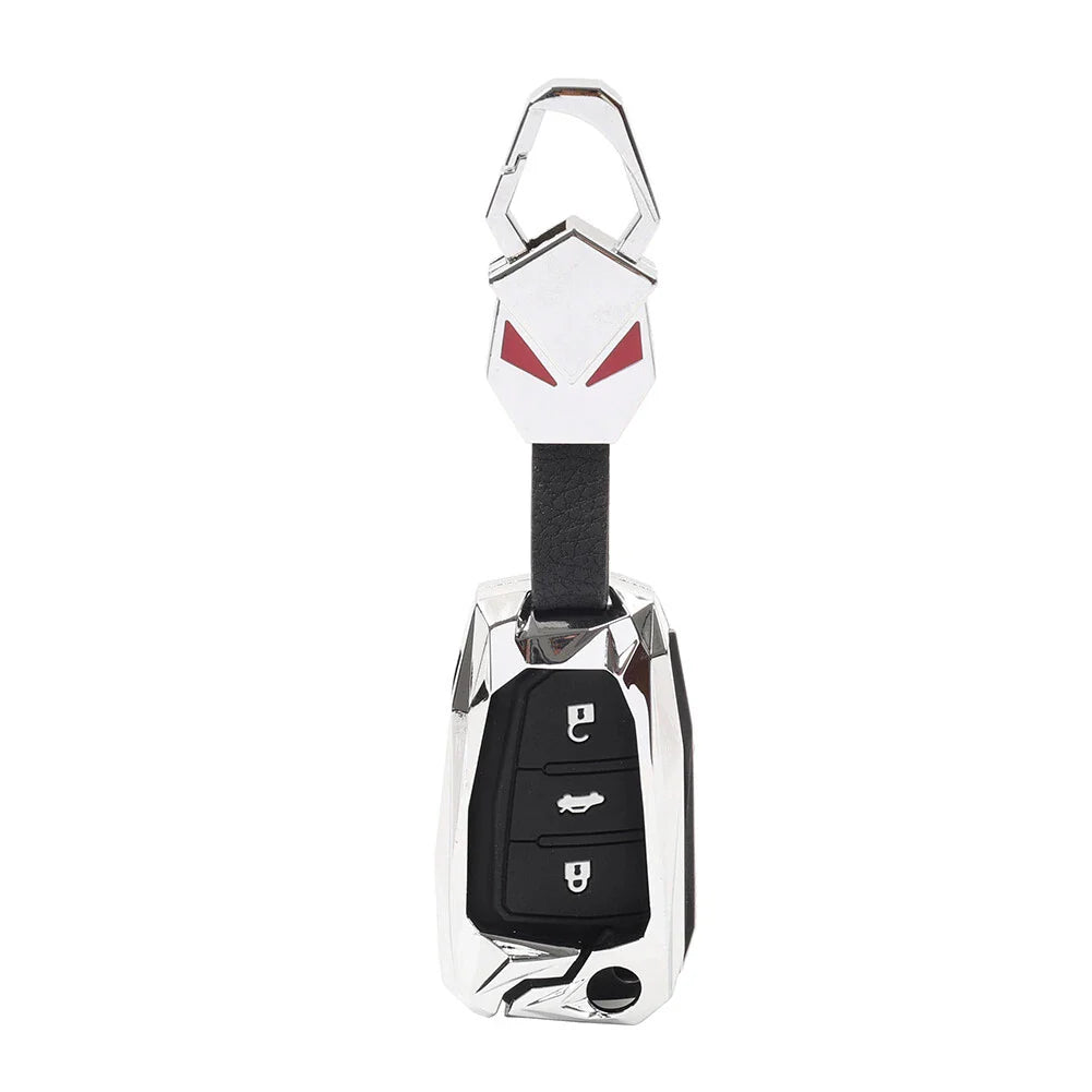 Silver 3-Button Key Fob Case Shell Cover for Audi A8 Quattro (2006-2010)