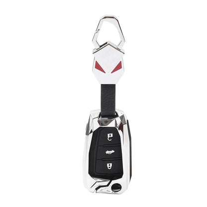 Silver 3-Button Key Fob Case Shell Cover for Audi A8 Quattro (2006-2010)