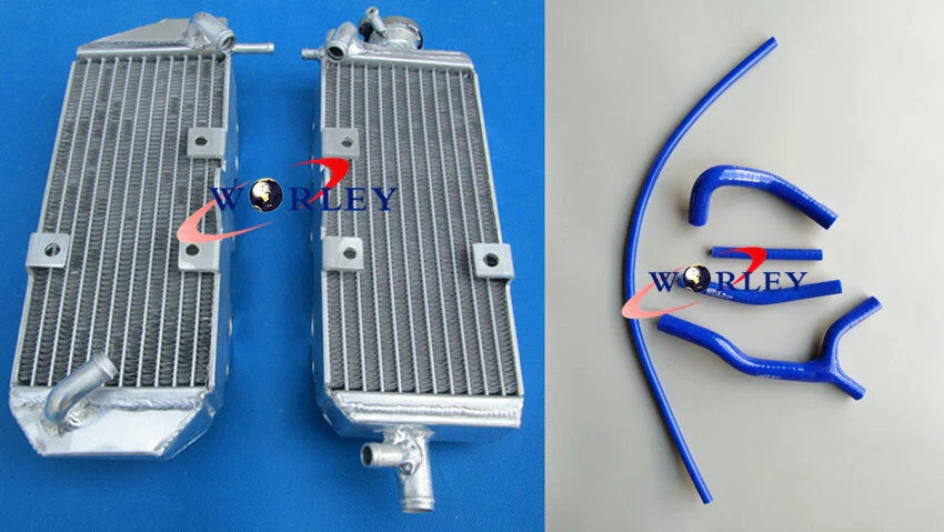 Aluminum Radiator & Black Hose for Suzuki RM125 1992-1995 ()