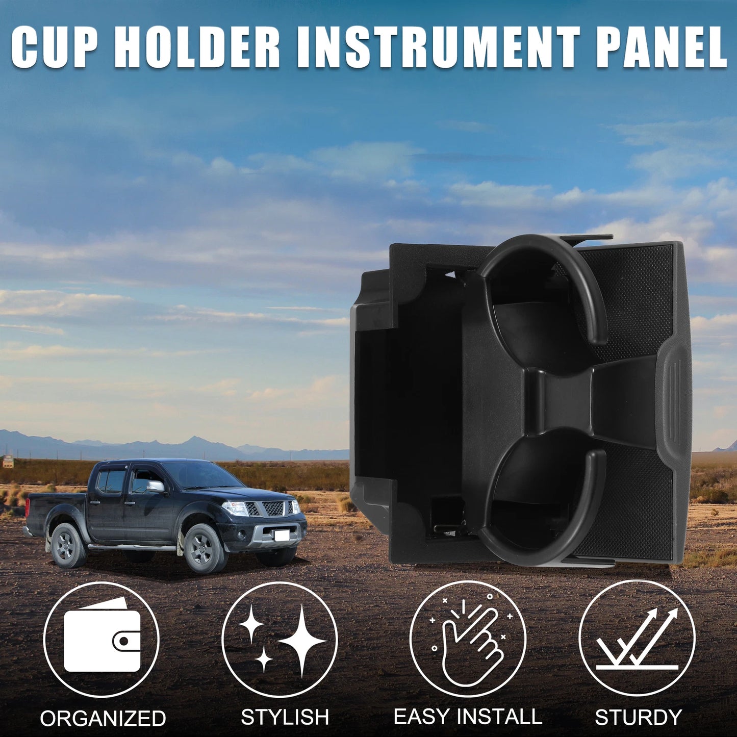 Cup Holder for Nissan Frontier (2006–2021) No. 96965ZS00A, Gray