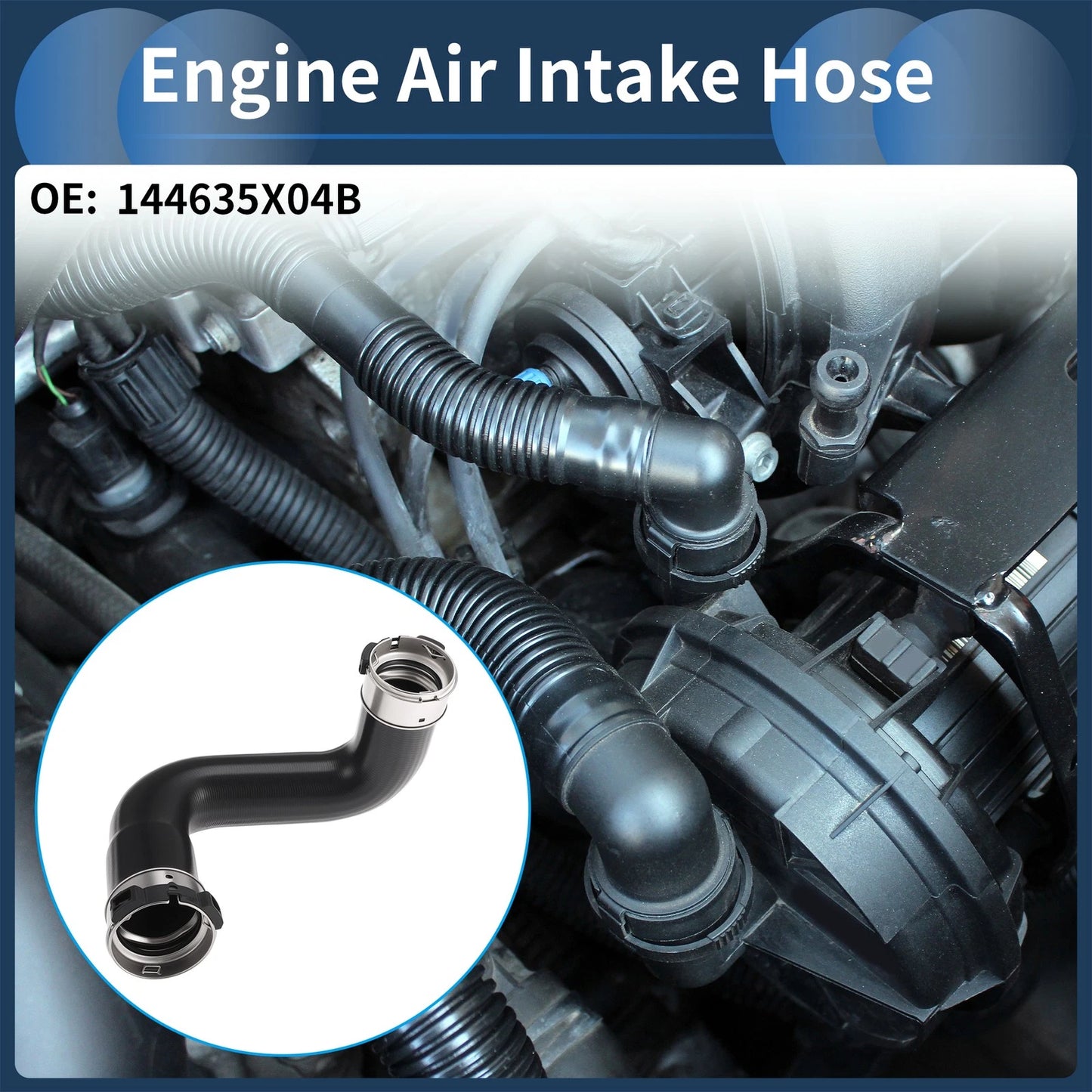 Engine Air Intake Hose for Nissan Navara (2005–2019) No. 144635X04B Rubber Metal