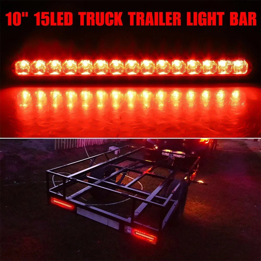 15LED Red Sealed Truck Trailer Strip Brake Tail Light Bar
