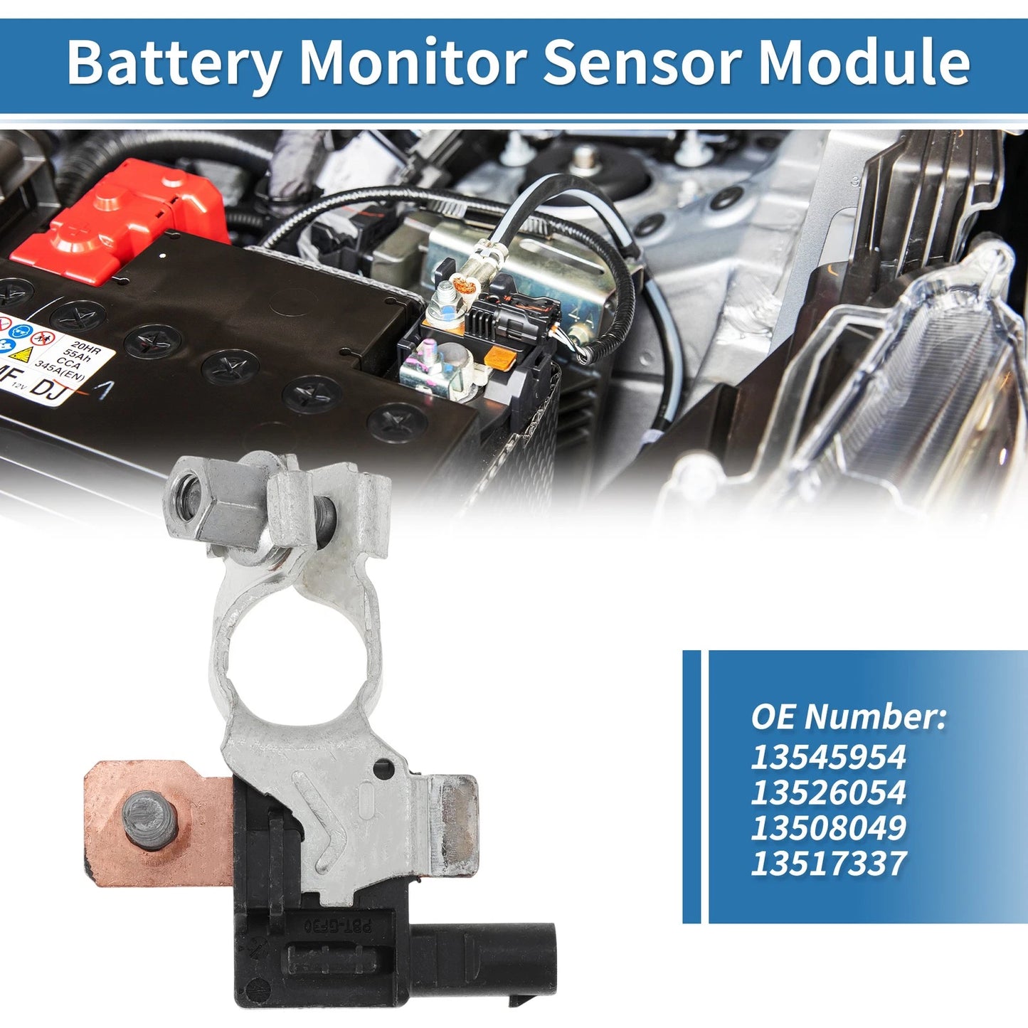 Battery Sensor Monitor Module for Chevrolet Malibu 1.5 (2018–2025) 13545954