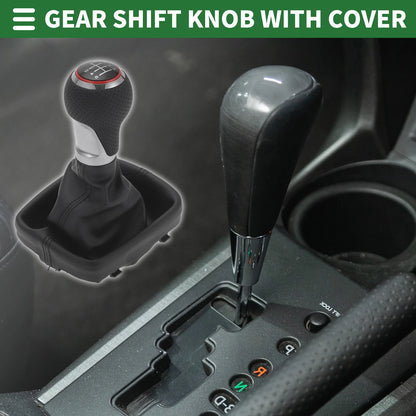 6 Speed Shift Knob with Cover for Audi A3 (2013–2020) Chrome Red Black