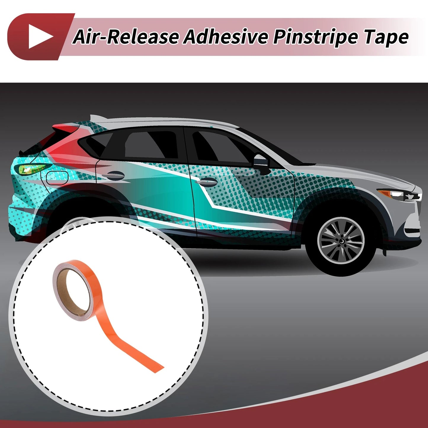Pinstripe Tape 25mmx10m for Car Motorcycle Boat Gloss Orange (1 Pc)