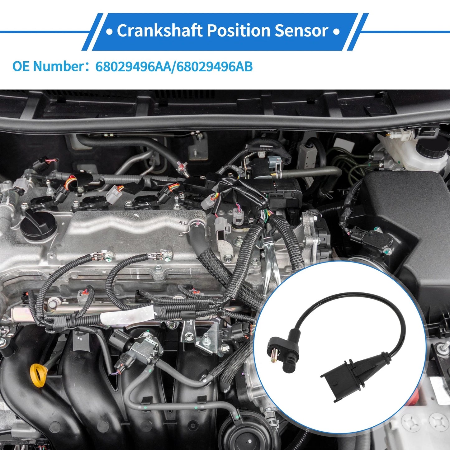 Crankshaft Position Sensor for Jeep Grand Cherokee (2014–2019) No. 68029496AA