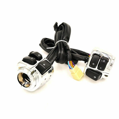 Chrome Handlebar Control Switch Wiring Harness for Harley