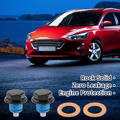 Set of 2 M14x1.5 Copper Oil Drain Plug with Gasket for Car Motorcycle