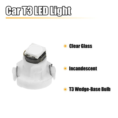 10pcs T3 3030 LED Bulbs for Auto Interior Dash Gauge Panel (12V)