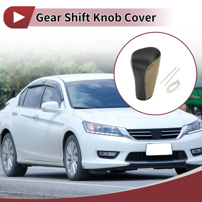 1 Pc Gear Shift Knob Cover for Honda Accord 8 (2008–2012) Black Beige Leather
