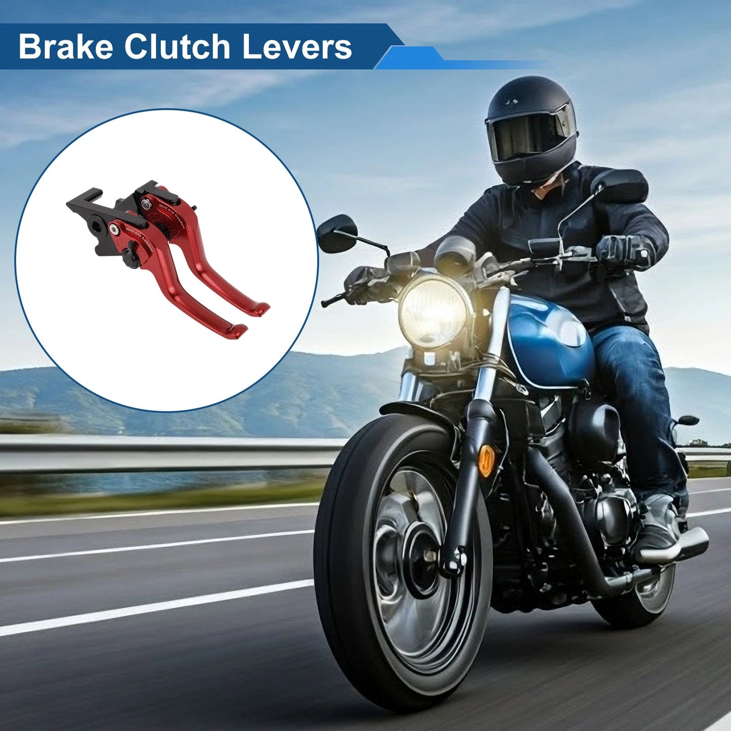Adjustable Short Brake Clutch Lever Set for Honda Monkey 125 (2019–2024) Red