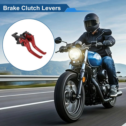 Adjustable Short Brake Clutch Lever Set for Honda Monkey 125 (2019–2024) Red