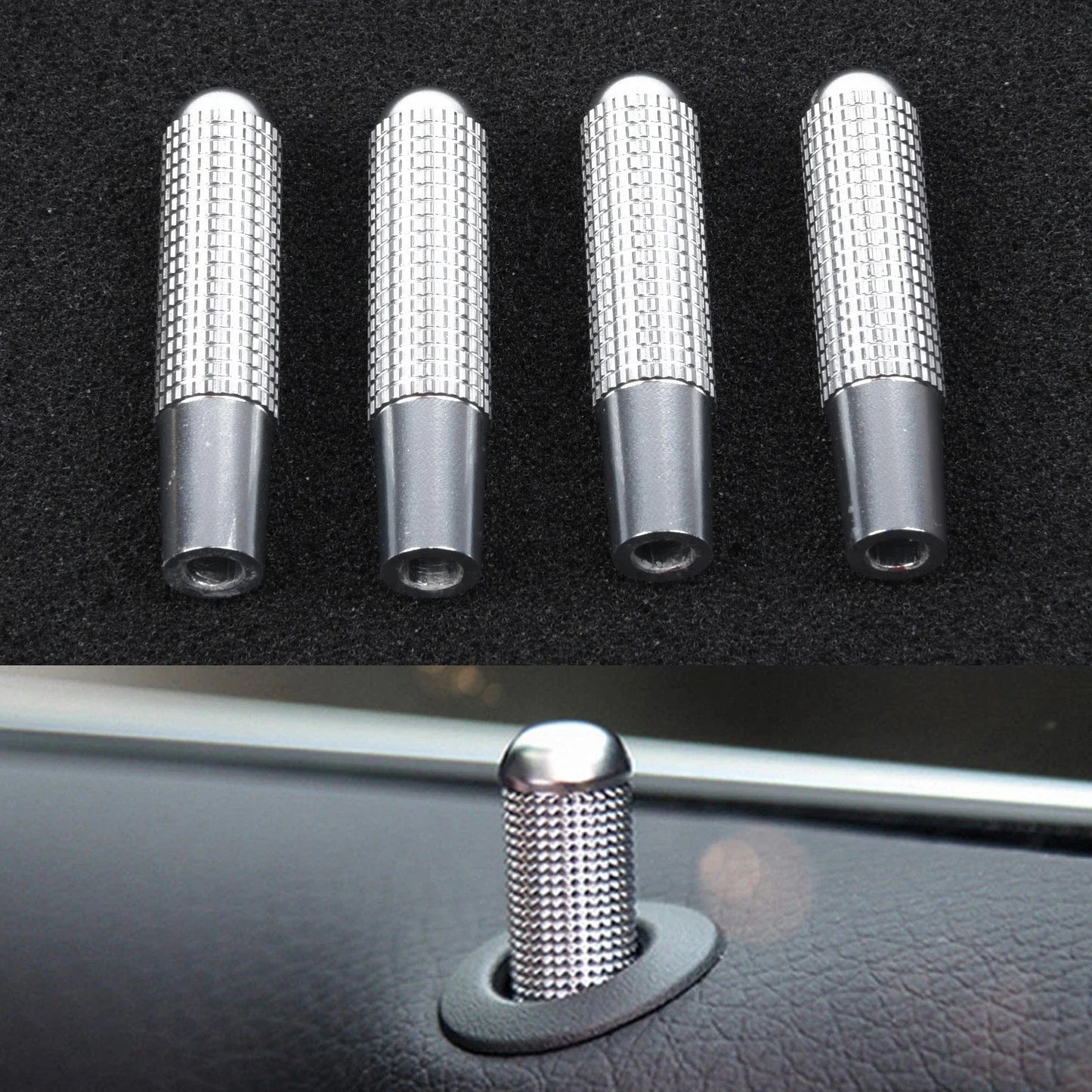 4pcs/Set / Car Door Lock Pin Knob Trim Ring for Mercedes W205 GLS GLE