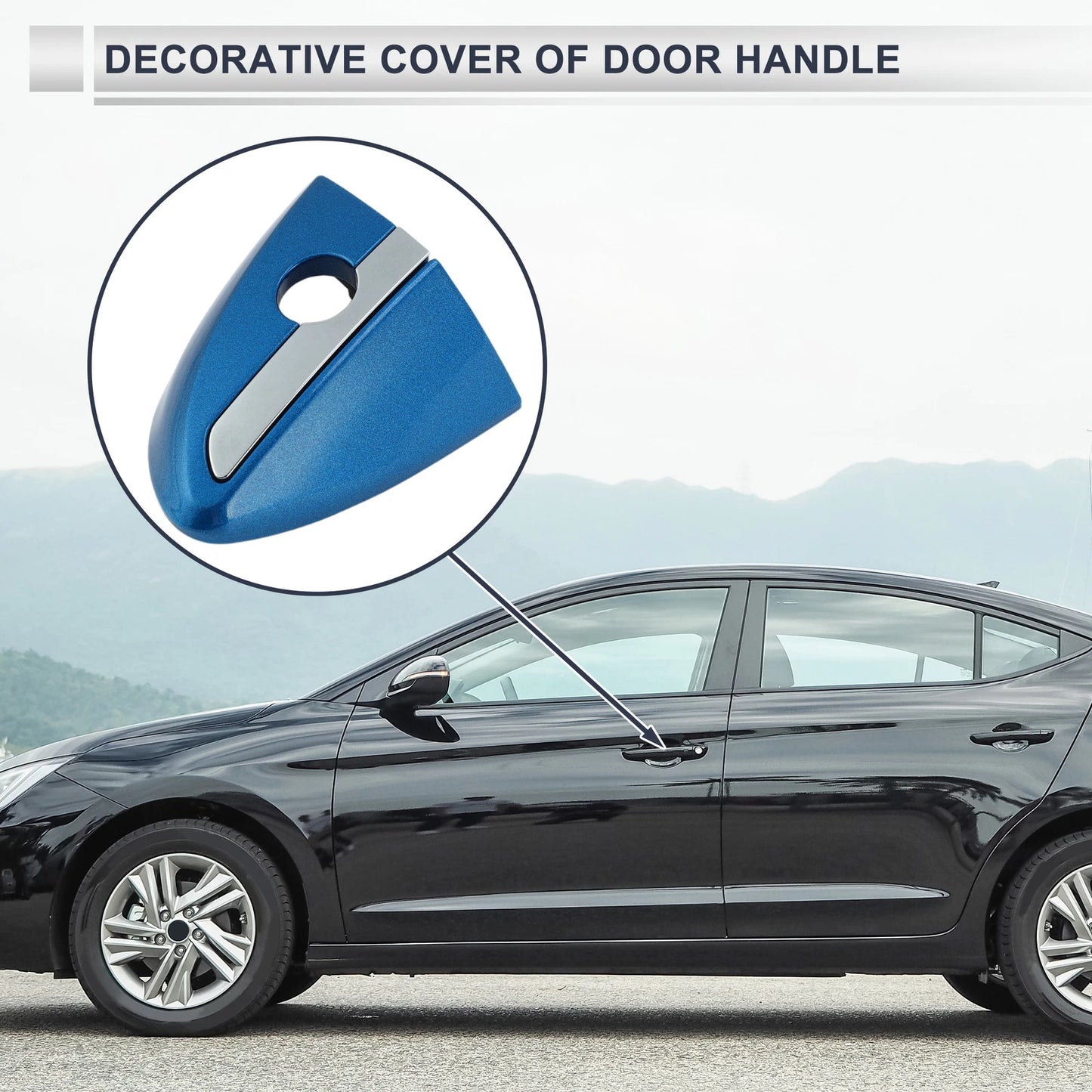 Front Left Door Handle Lock Cylinder Cover for Toyota Corolla (2014–2018) Blue