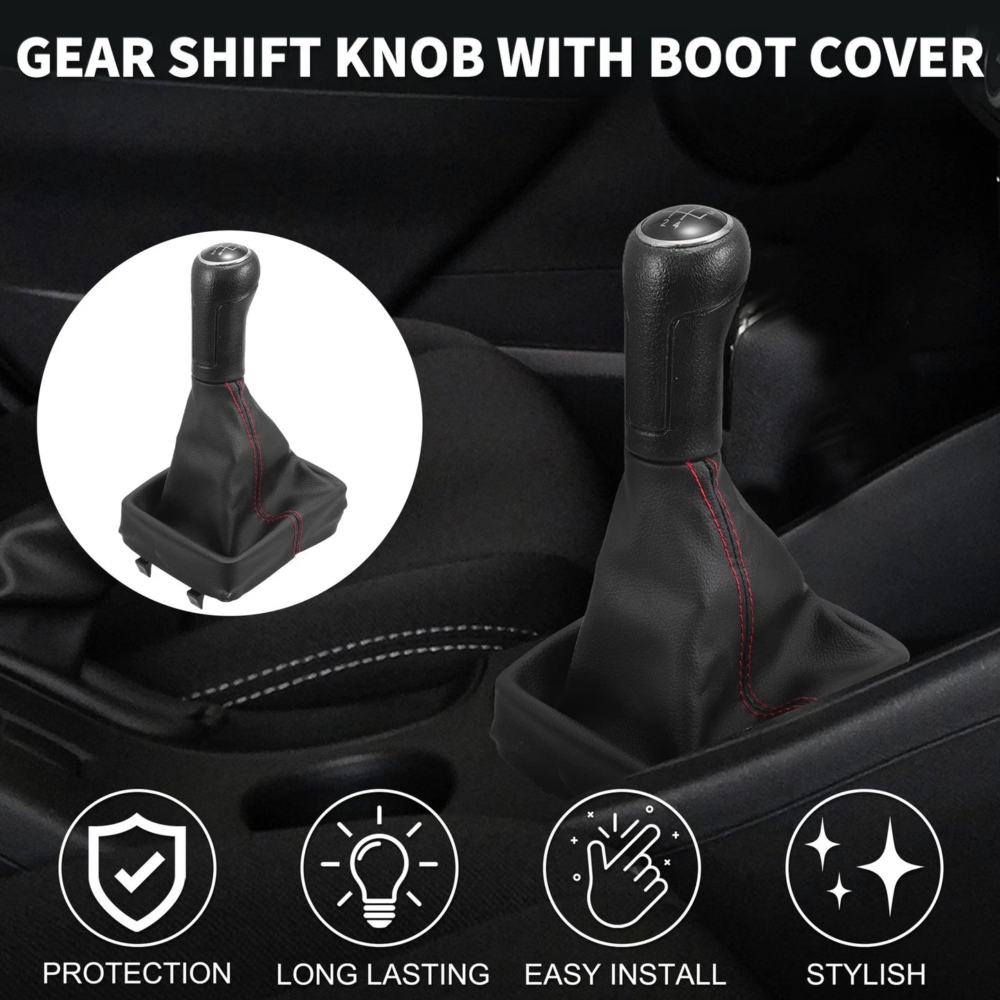 5 Speed Gear Shift Knob with Cover for VW Polo (2002–2009)