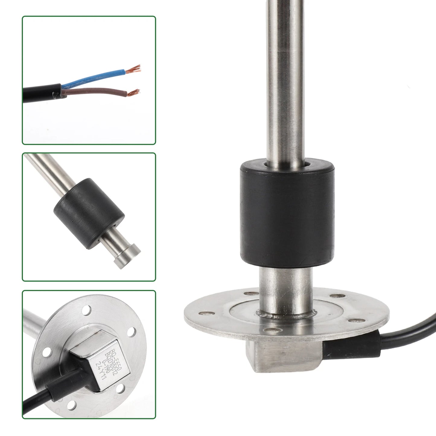 Fuel Sending Unit and Gauge Kit 0-190 Ohm 25.59" for Boat Car Vehicle
