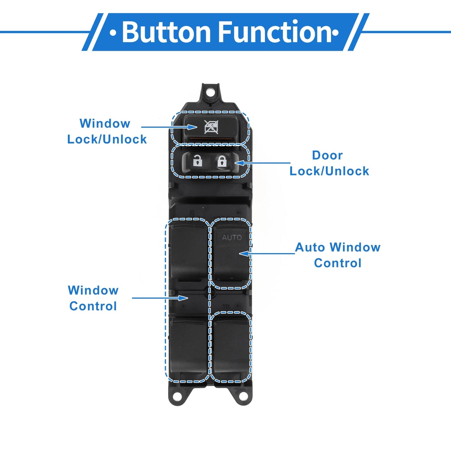 Front Right Power Window Switch for Toyota Camry Tacoma Highlander (No. 8482006090)