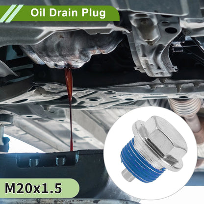 Set of 2 M20x1.5 Aluminum Oil Drain Plug with Gasket for Car